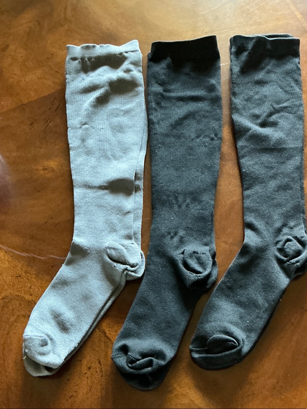Ladies Knee-High Compression Socks - Black & Gray - Pack of 3
